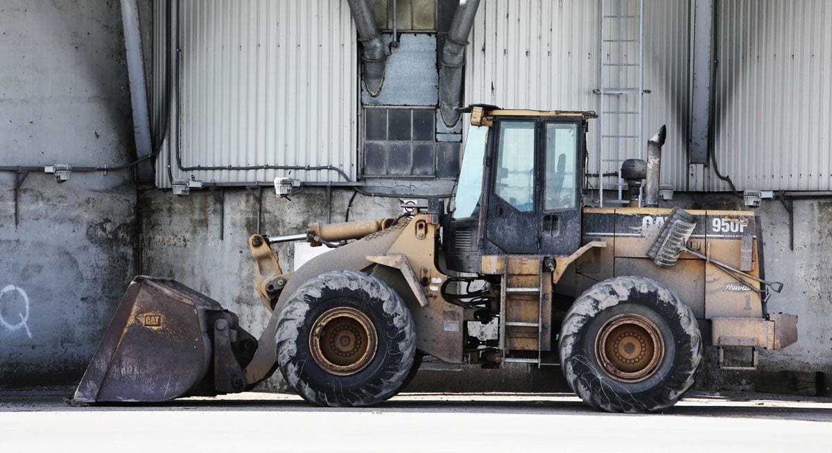 construction tractor excavator site