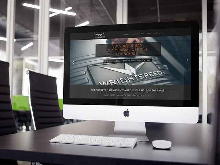 Wrightspeed website viewed on an iMac.