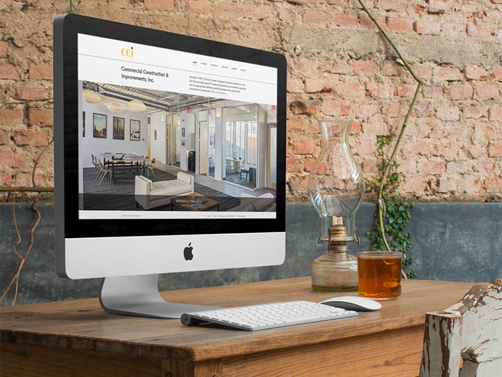 CCI General Contractor website viewed on an iMac.