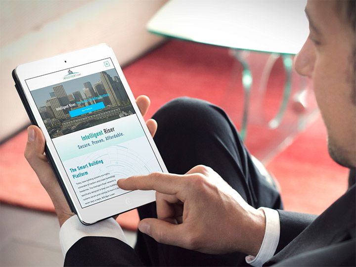 Intelligent Riser website viewed on an iPad.
