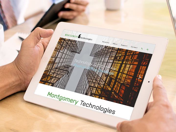 Montgomery Technologies website viewed on an iPad.
