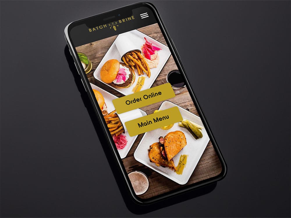 Batch and Brine website viewed on an iPhone.