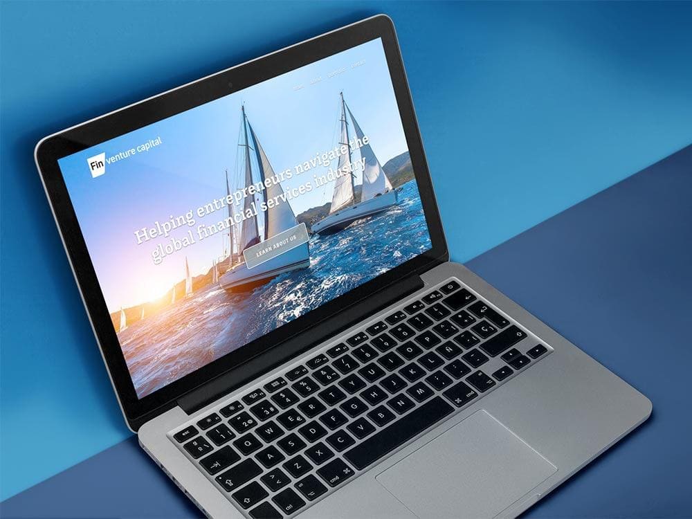 Fin Venture Capital website viewed on a MacBook Pro.