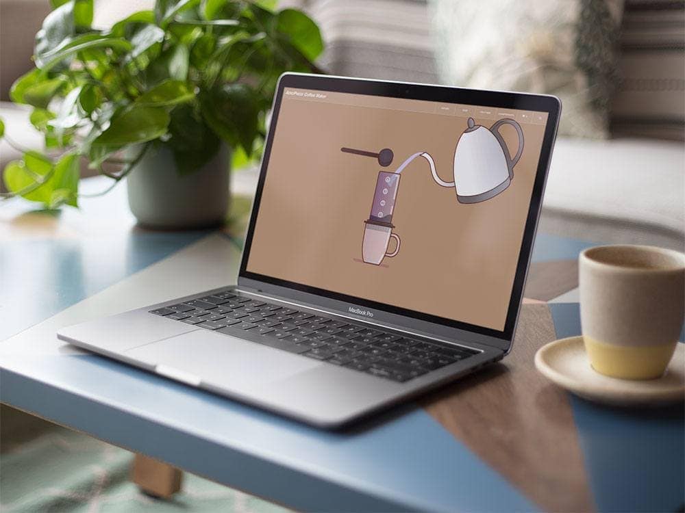 AeroPress website viewed on a MacBook Pro.