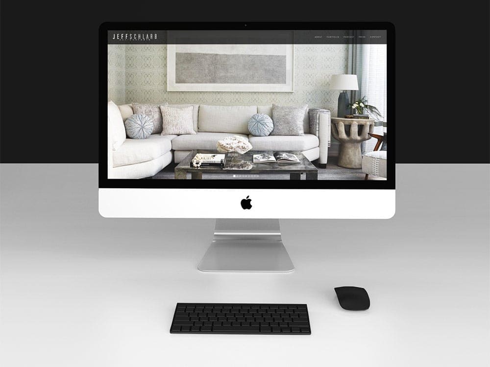 Jeff Schlarb Design Studio website viewed on an iMac.