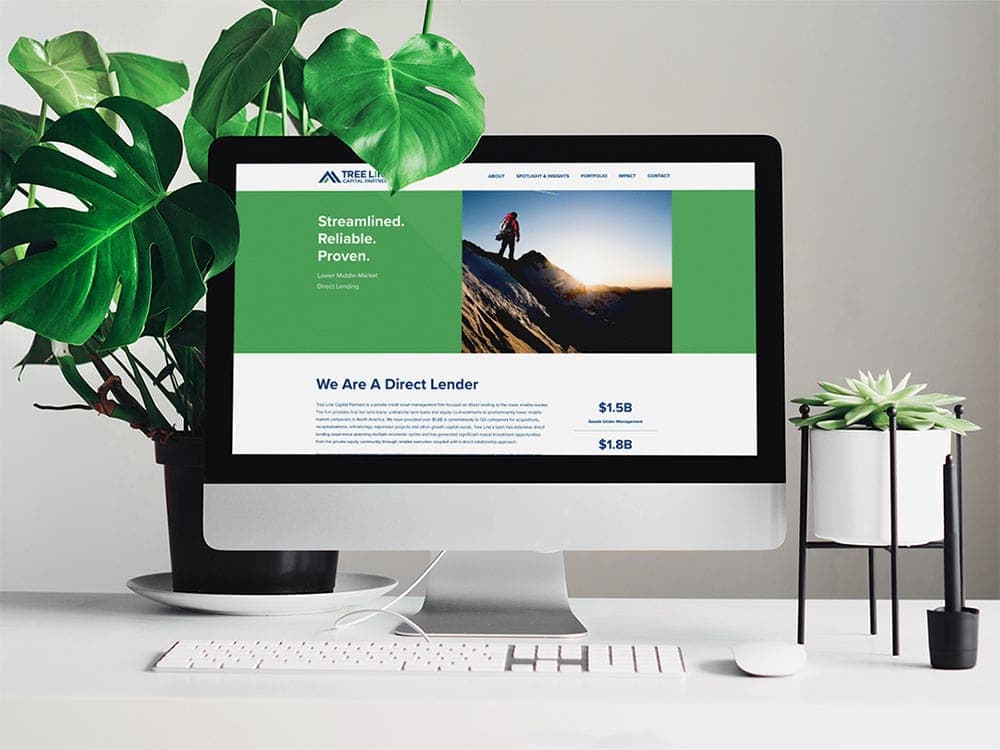 Tree Line Capital Partners website viewed on an iMac.