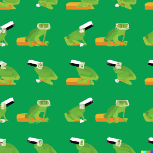 DALL·E 2022 08 11 11.19.20 razor frog computer wallpaper repeating