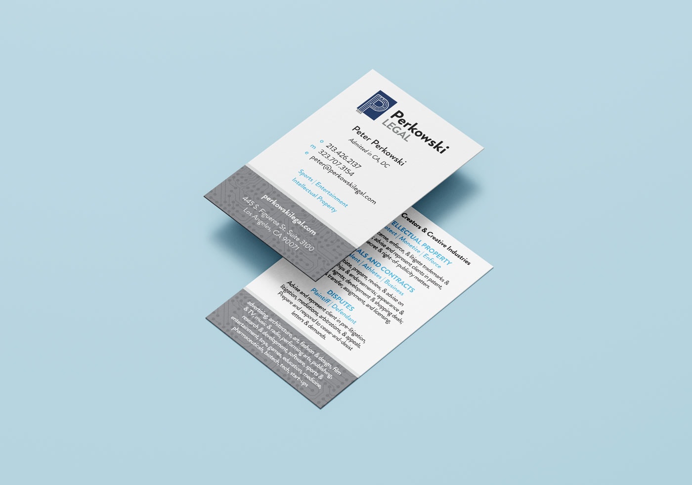 Perkowski Legal Business Cards Mockup