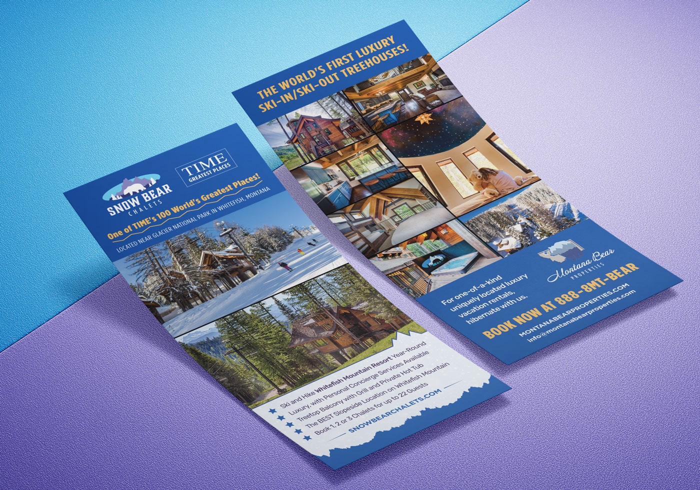 Snow Bear Chalets Rack Card Mockup