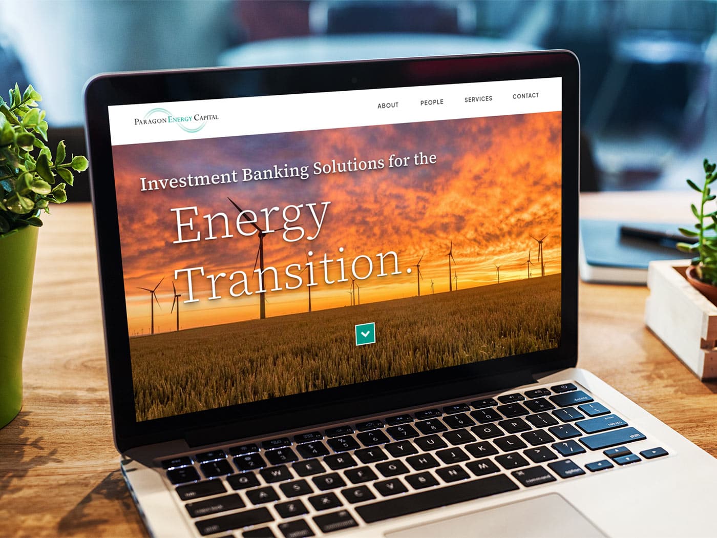 Paragon Energy Capital website viewed on a MacBook Pro.