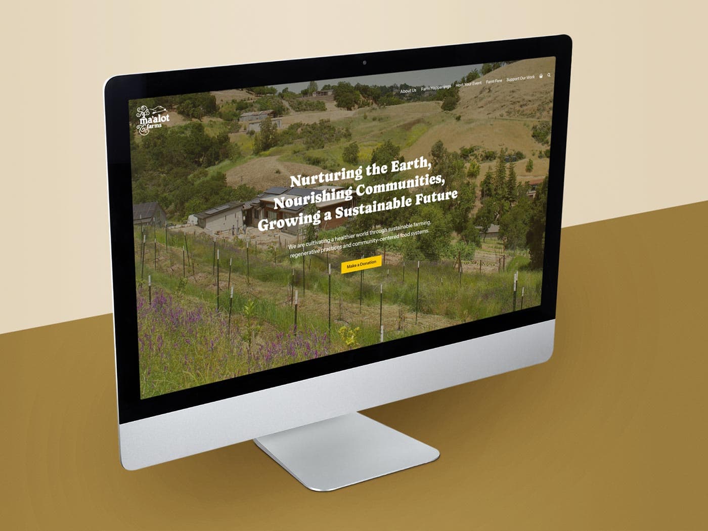 Ma'alot Farms website viewed on an iMac